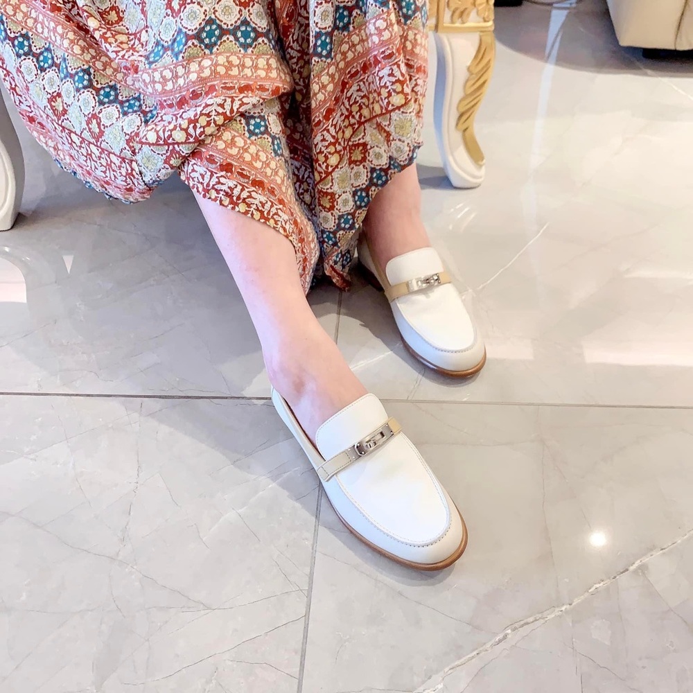 Hermes Destin calfskin moccasin size 37